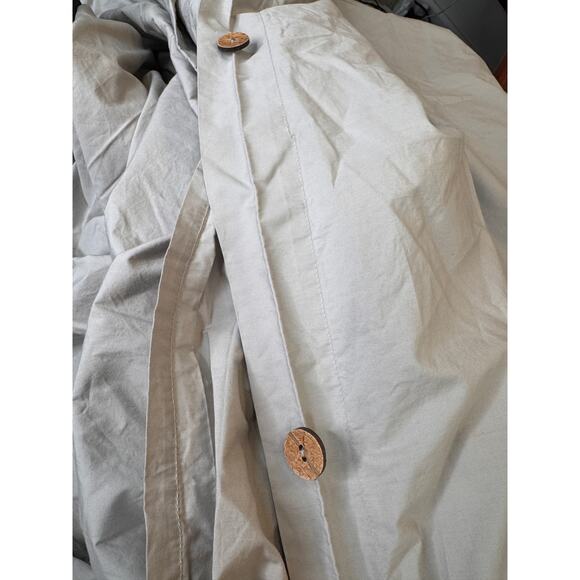 Coyuchi Lt Gray King Duvet Cover Organic Cotton Crinkled Percale Cooling Bedding - Picture 4 of 10